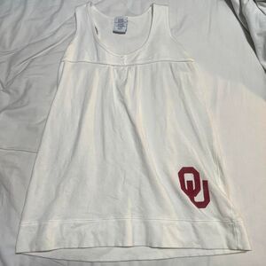 white and red university of oklahoma tank top